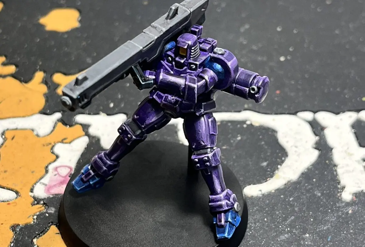 ガンダムアッセンブルの『リーオー（紫）（緑）』をペイントする